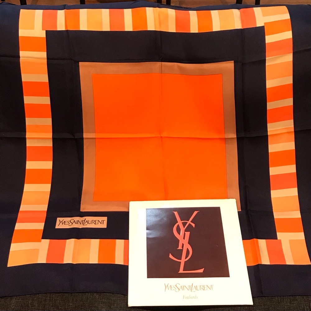 Yves Saint Laurent Silk Scarf in Box 😍🧡🔥